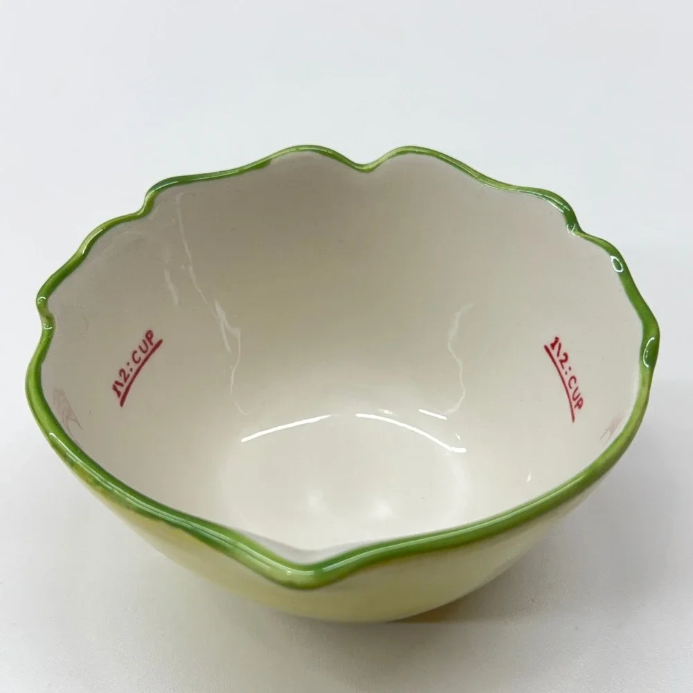 Pier 1 Imports‎ Owl Measuring Cup Set 4 Piece Hand Painted Stoneware Multicolor